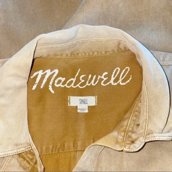 MADEWELL Tomboy Work Shirt in Yellow Denim 100% Cotton SZ S - Picture 5 of 7